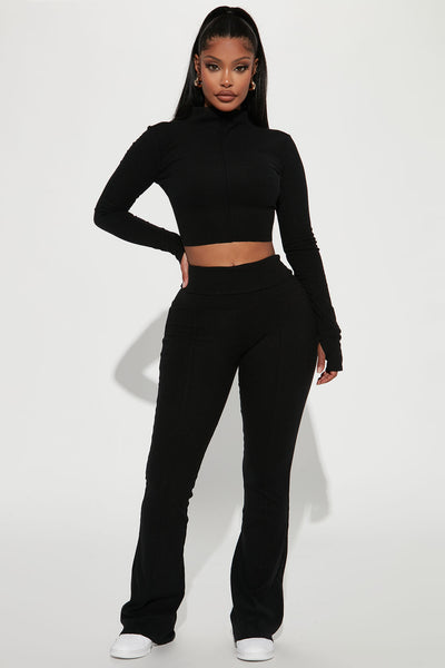 Call My Name Ribbed Pant Set - Black, Fashion Nova, Matching Sets