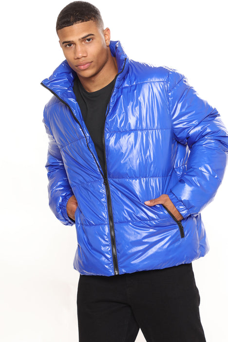 Shine On Puffer Jacket - Blue, Fashion Nova, Mens Jackets