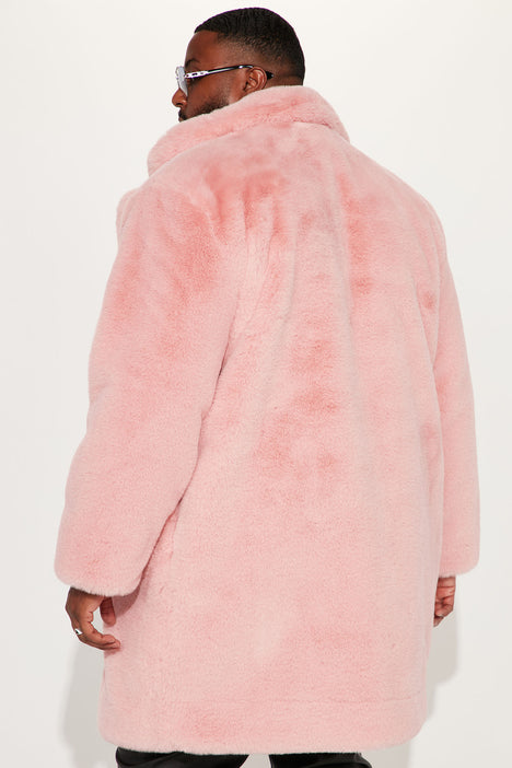 Caputo Faux Mink Fur Long Coat - Pink, Fashion Nova, Mens Jackets