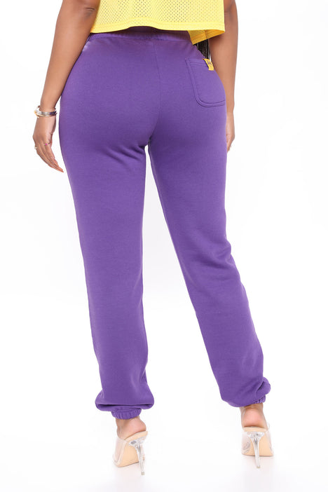 NBA On The Rebound Lakers Sweatpants - Purple, Fashion Nova, Pants