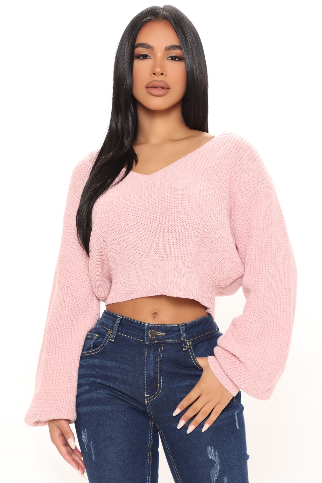 Neli Washed Sweater - Pink, Fashion Nova, Sweaters