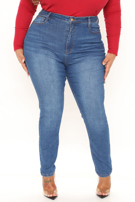 Fashion Nova Jeans Women Plus Size 1X Blue Skinny Denim Stretch 36x30 P633 2