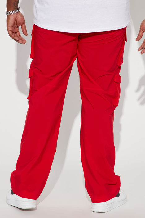 Shop Decibel Zip Pocket Cargo Pants FW22B260-RED red