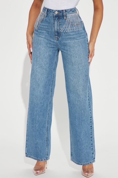 Stretchy Jeans With Diamante Detail