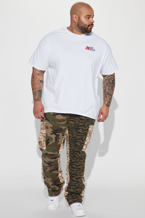 Slim Flare Cargo Pants - Camouflage