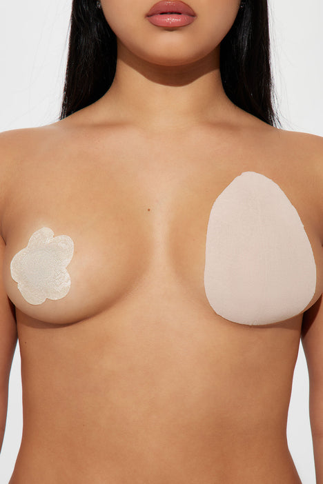 Perky And Lifted Stretchy Pastie Nipple Covers - Nude
