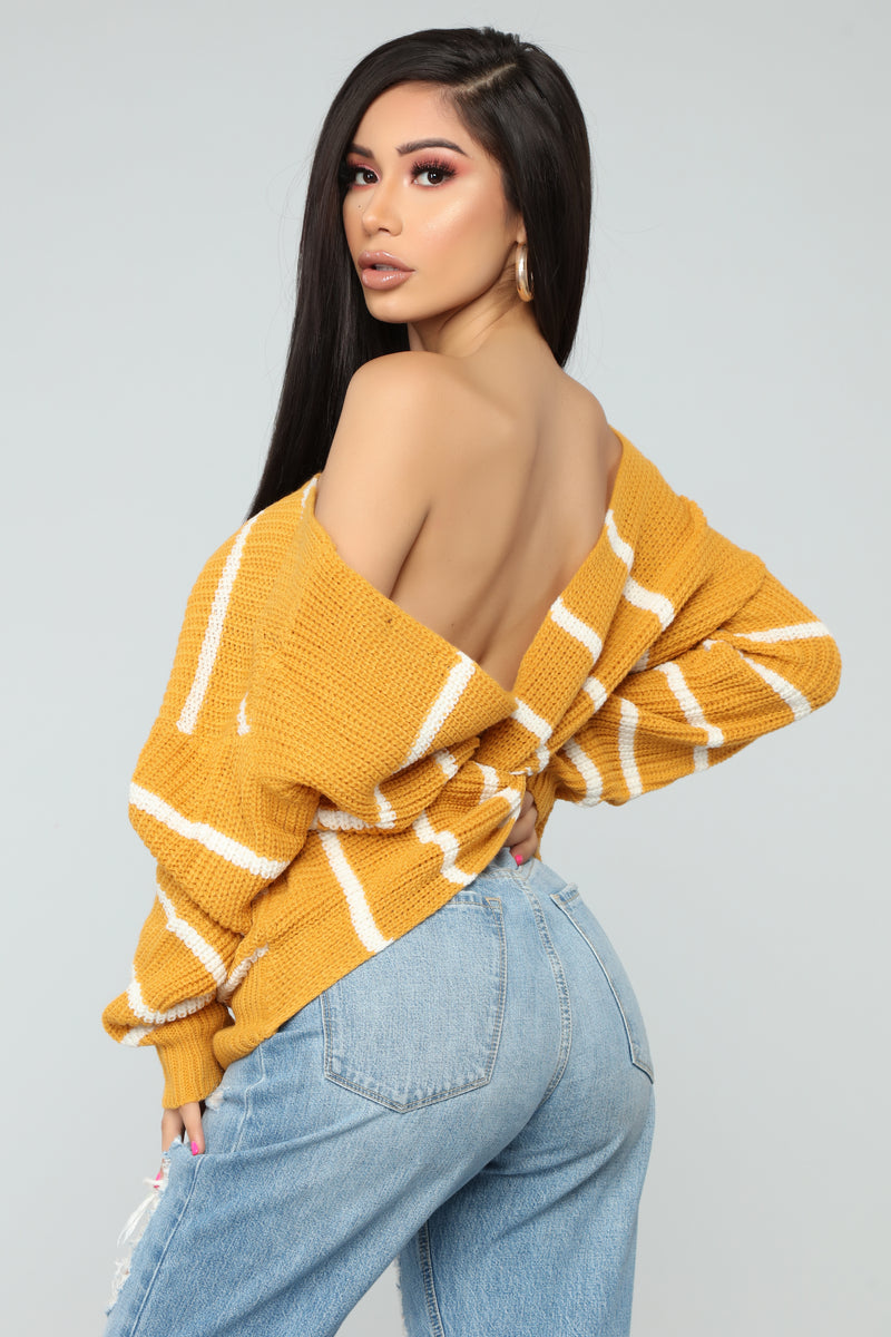 Falls Favorite Stripe Sweater - Mustard/Combo | Fashion Nova, Sweaters ...