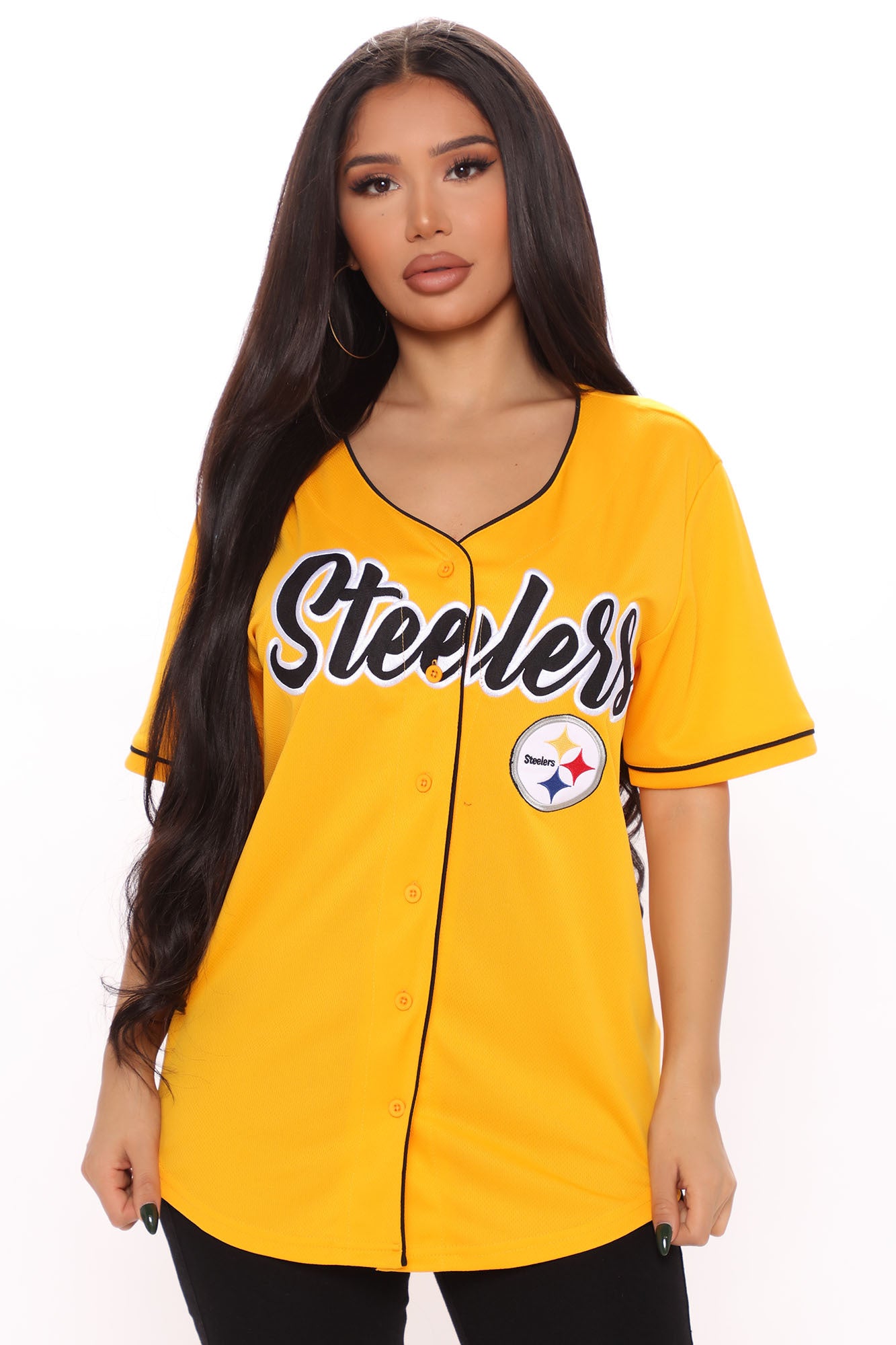 NFL End Zone Steelers Jersey - Yellow/combo, Fashion Nova, Screens Tops  and Bottoms