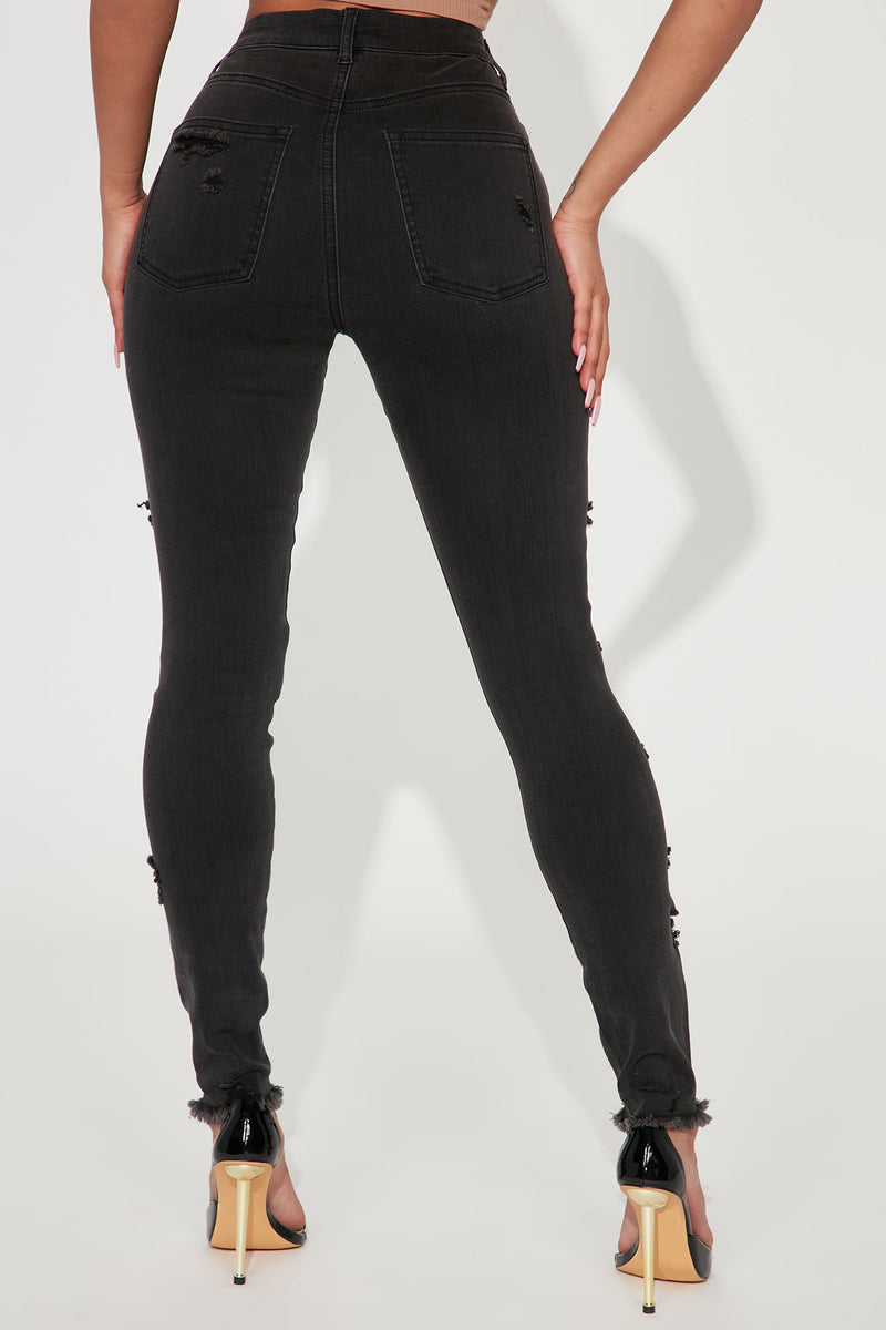 Stop And Stare Seamless Stretch Skinny Jeans - Black | Fashion Nova ...
