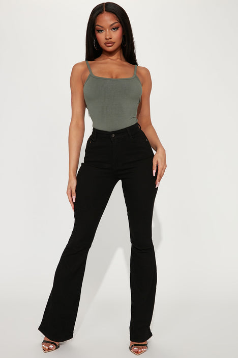 Money Moves Stretch Flare Jeans - Black, Fashion Nova, Jeans