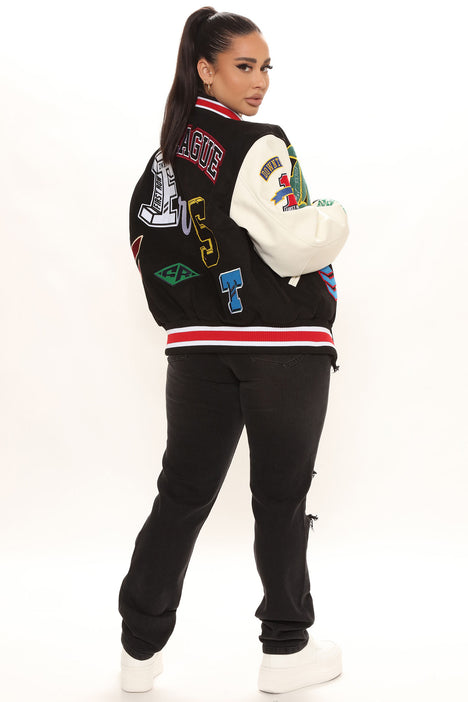Las Vegas Raiders Letterman Jacket - Black/White, Fashion Nova, Jackets &  Coats