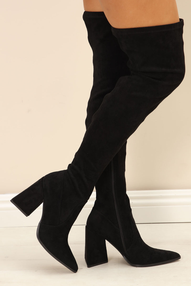 Whatever Major Over The Knee Boots - Black | Fashion Nova, Shoes ...