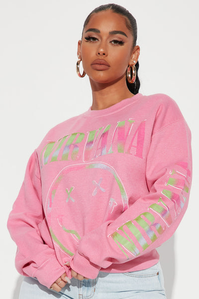 Nirvana Crew Neck Sweatshirt - Pink | Fashion Nova, Screens Tops 