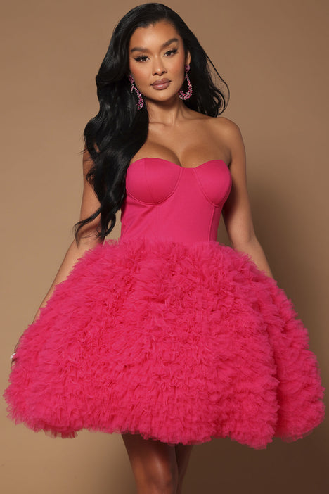 Fashion Nova Womens Dress Plus Size 1X Pink Tropical Ruffle Eliose Smocked  Mini - DR Trouble