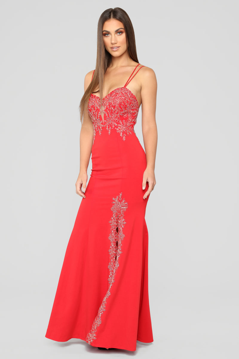 Issa Celebration Embroidered Gown Red Fashion Nova Luxe Fashion Nova 