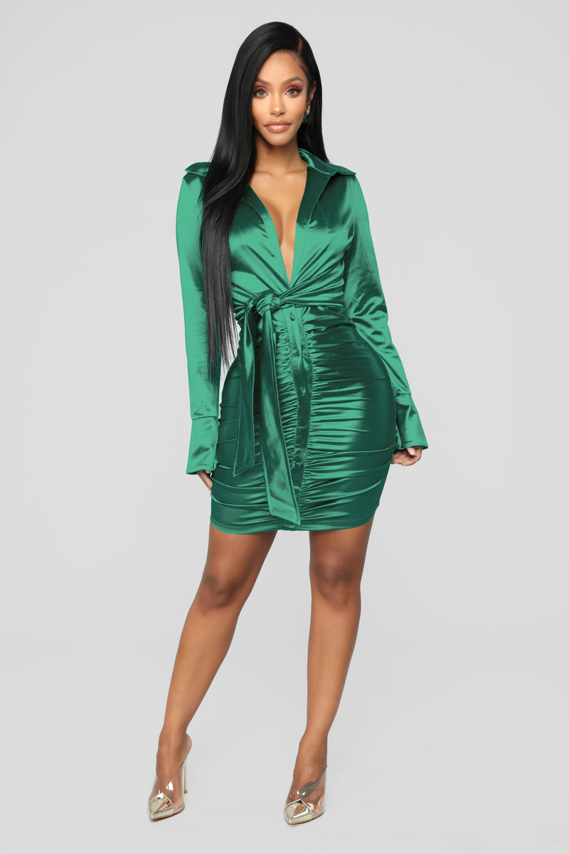 You're Not Slick Mini Dress - Emerald | Fashion Nova, Dresses | Fashion ...