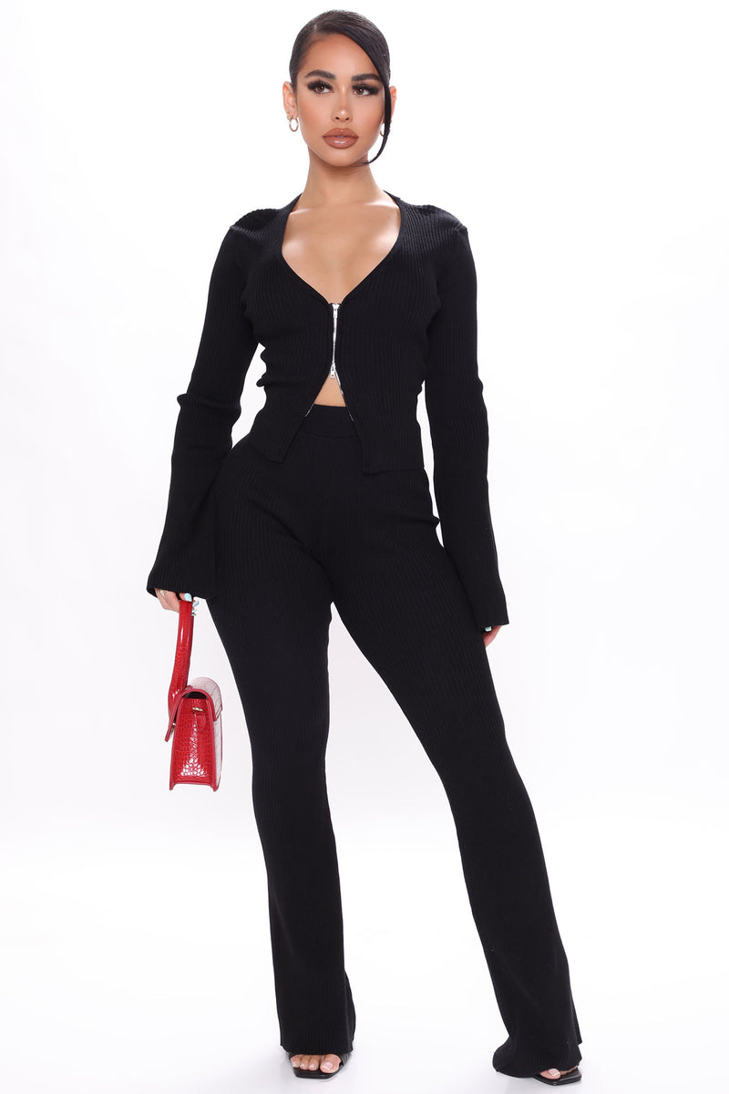 Don't Forget About Me Sweater Pant Set - Black | Fashion Nova, Matching ...