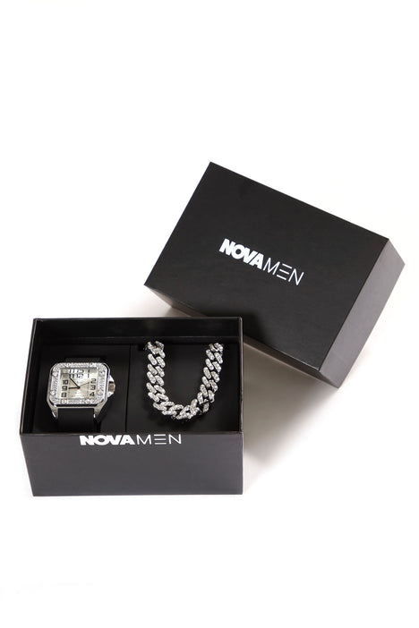 Men's Clear As Ice Chain Necklace in Silver by Fashion Nova