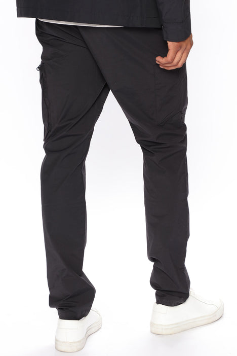 Fall Back Nylon Cargo Pants - Black, Fashion Nova, Mens Pants