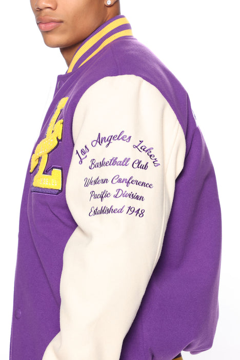 Los Angeles Lakers Loyalty Varsity Jacket - Purple