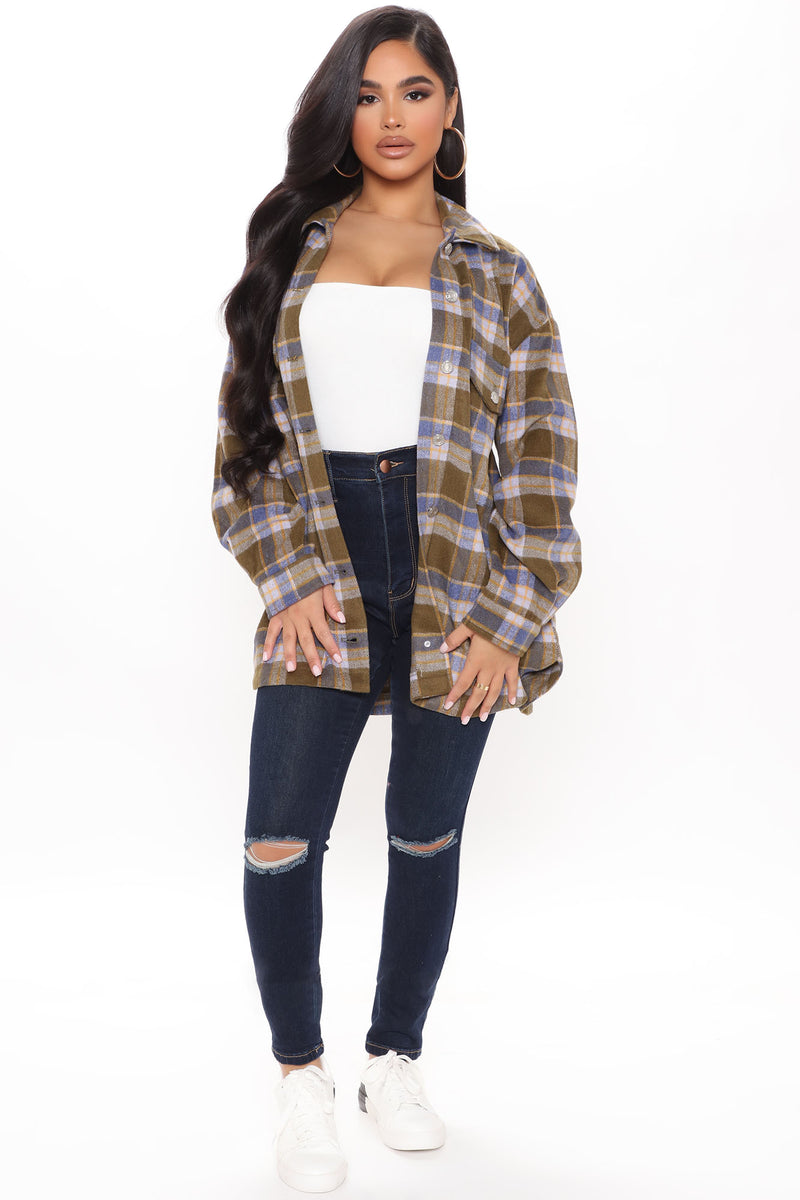 Worth Checking Out Flannel Top - Blue/combo | Fashion Nova, Shirts ...