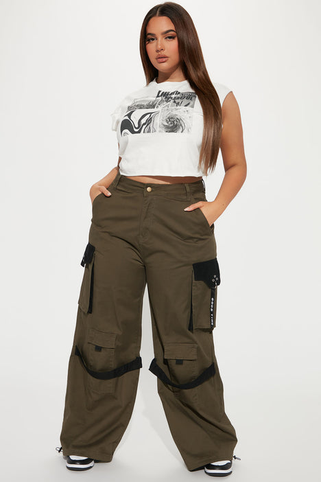 Amelia Oversized Cargo Pants - Olive, Fashion Nova, Pants