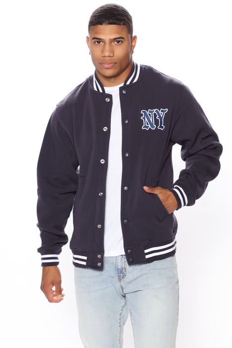 New York Varsity Jacket - Navy, Fashion Nova, Mens Jackets