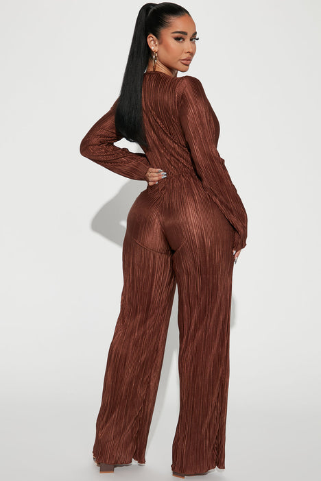 Fabulosity Stretch Satin Jumpsuit - Mauve