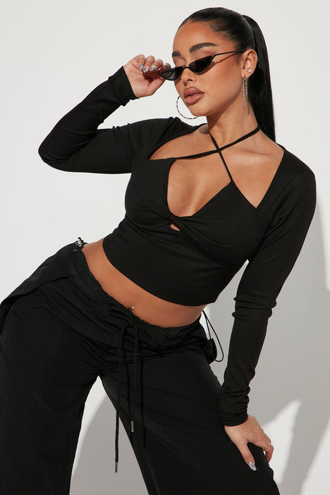 Buy I SAW IT FIRST Pink Knot Front Crop Top With Leggings online