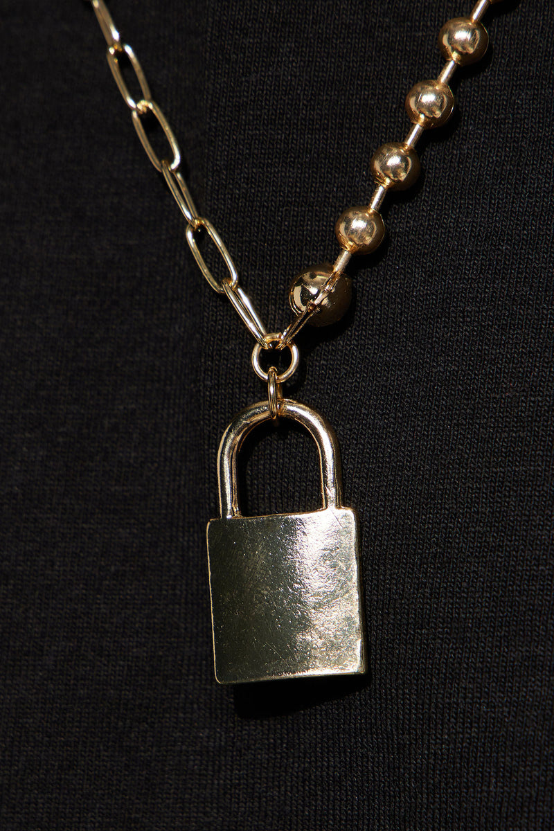 Lock Me Up Pendant Chain Necklace - Gold | Fashion Nova, Mens Jewelry ...