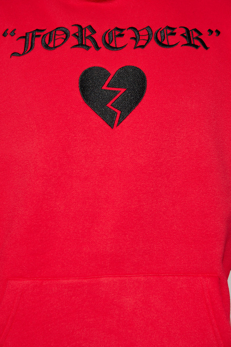 Forever Broken Embroidered Hoodie - Red | Fashion Nova, Mens Fleece ...
