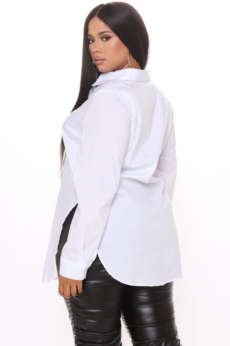 blusa pretina ancha  Fashion, Fashion tops, White shirt blouse