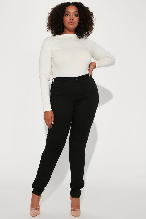 Classic Mid Rise Skinny Jeans - Black, Fashion Nova, Jeans