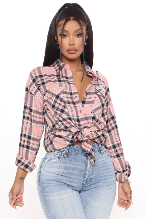 allbrand365 designer brand Womens Flannel Mix It Top Zambia