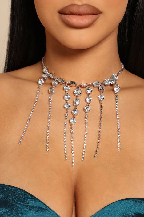 Temptation On Me Choker Necklace - Silver