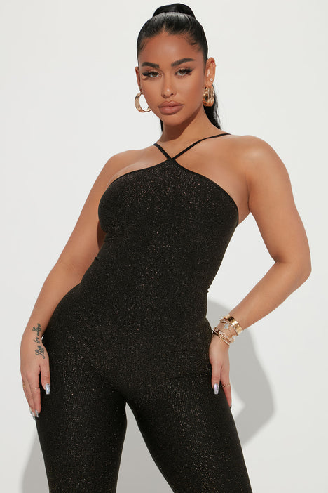 Shine Right Through Seamless Jumpsuit - Black, Fashion Nova, Jumpsuits