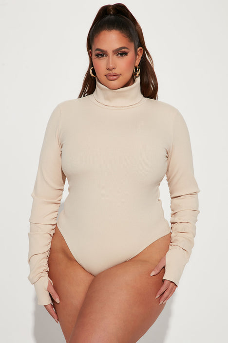High Neck Bodysuit Cream Curvy  Women bodysuit outfit, High neck