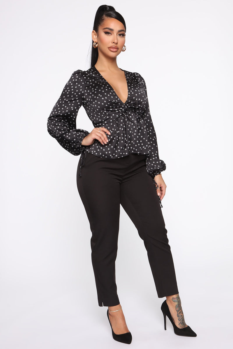 Amelia Twist Front Blouse - Black | Fashion Nova, Shirts & Blouses ...