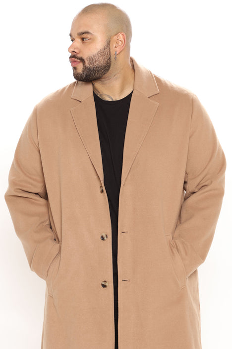 Structured Long Coat - Tan, Fashion Nova, Mens Jackets