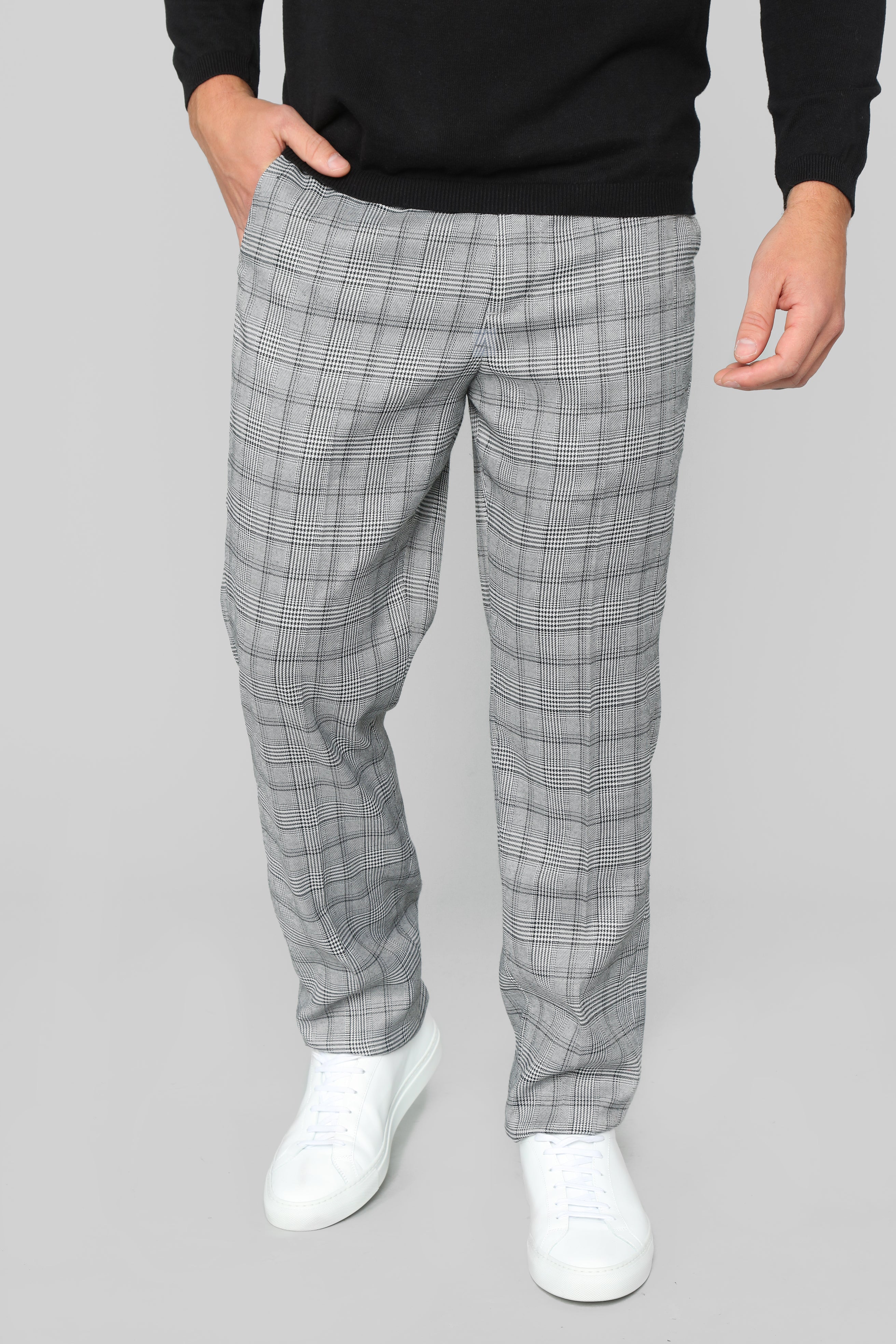 Brown Slim Fit Plaid Pants for Men by GentWith  Worldwide Shipping