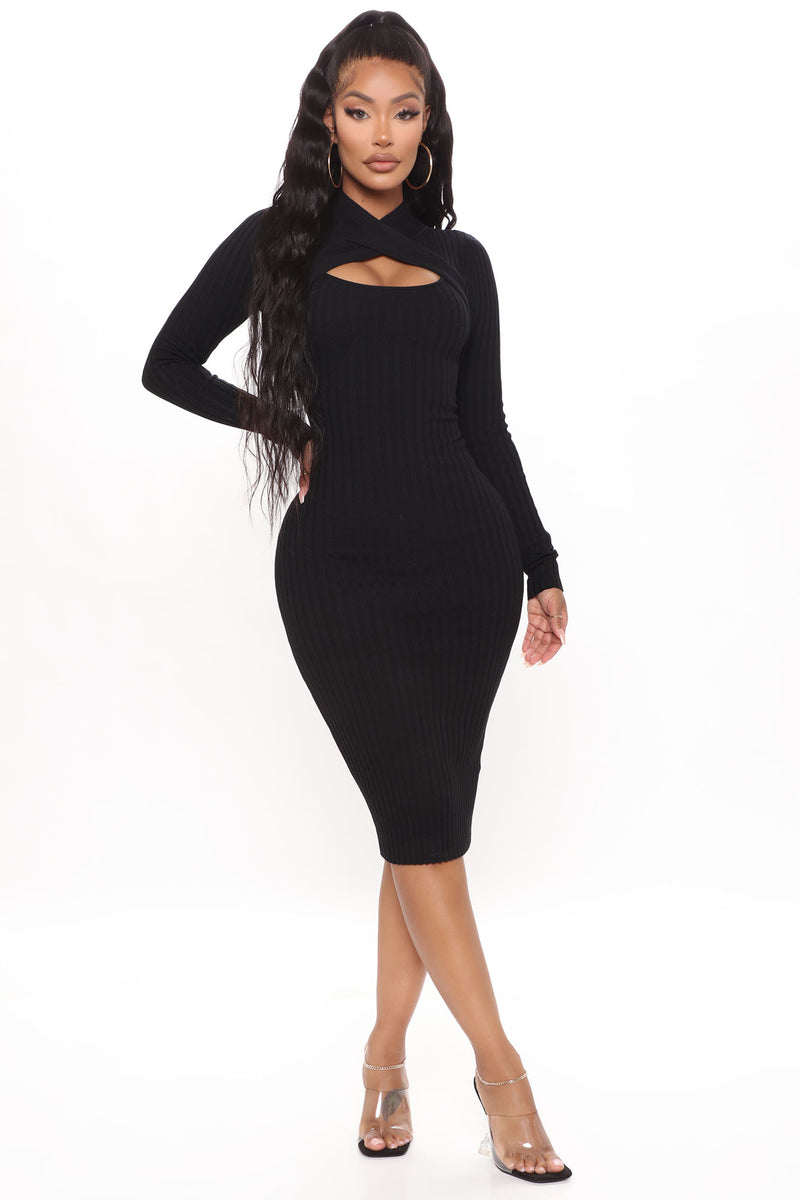 Oakland Sweater Midi Dress - Black | Fashion Nova, Dresses | Fashion Nova