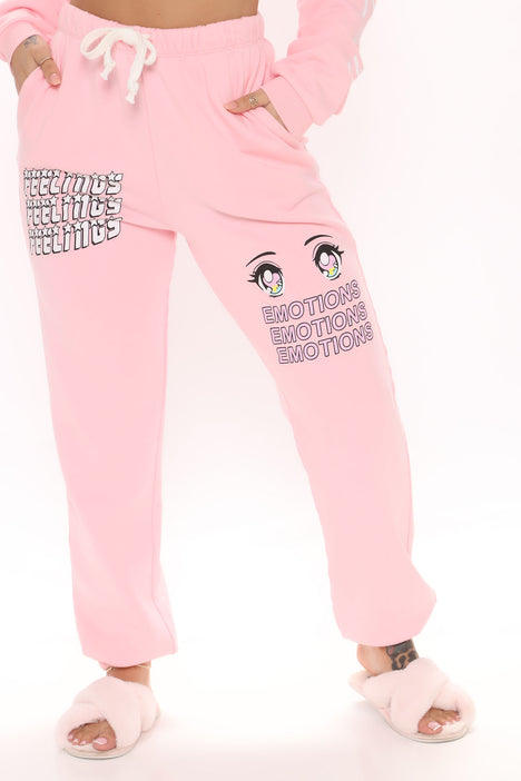 No Emotions Sweatpants - Pink