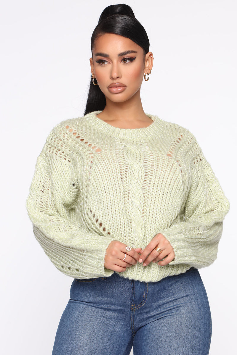 Love Me More Cable Knit Sweater - Green | Fashion Nova, Sweaters ...
