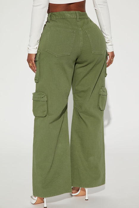 Melrose High Rise Cargo Nova, - Olive Fashion Jean | | Fashion Jeans Nova