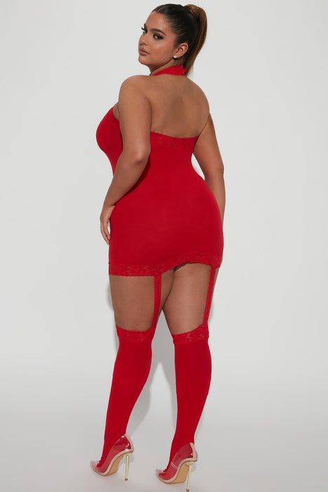  Plus Size Red Fishnet Sparkle Dress ,Bodystocking