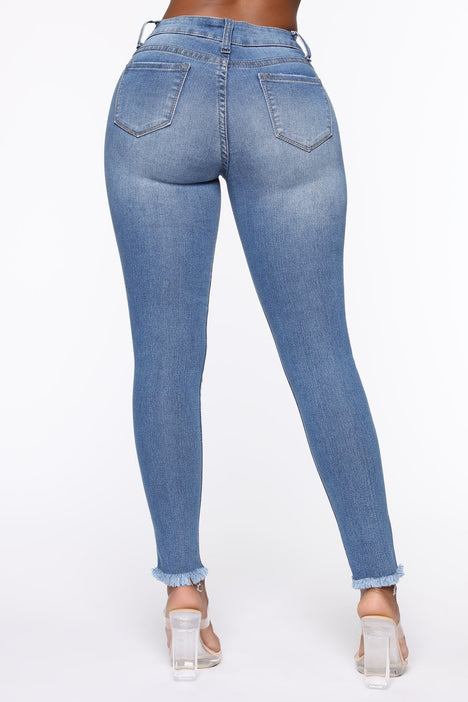 Not What It Seams Split Hem Flare Jeans - Medium Blue Wash, Fashion Nova,  Jeans