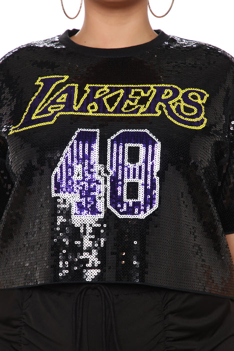 NBA Strong Stride Lakers Crop Top - Black, Fashion Nova, Screens Tops and  Bottoms