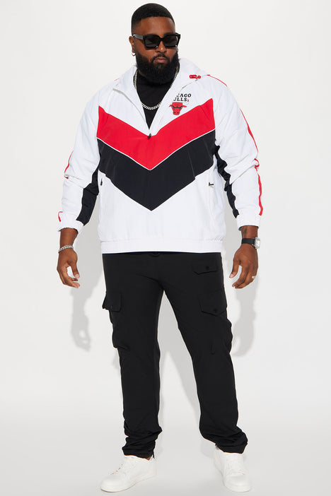 Chicago Bulls Quarter Zip Jacket - Red/White, Fashion Nova, Mens Jackets