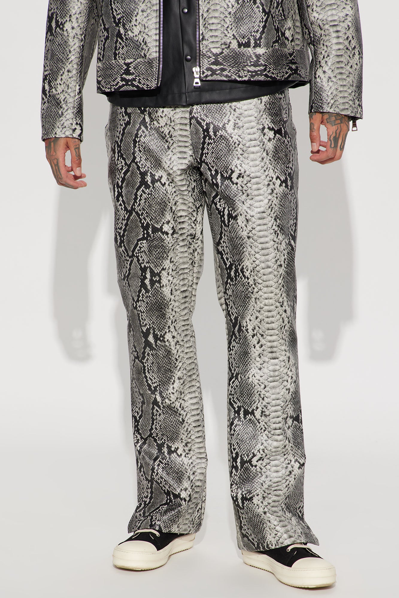 Deadstock Morgan Metallic Snake Skin Print Flare Pants — ECHOCLUBHOUSE