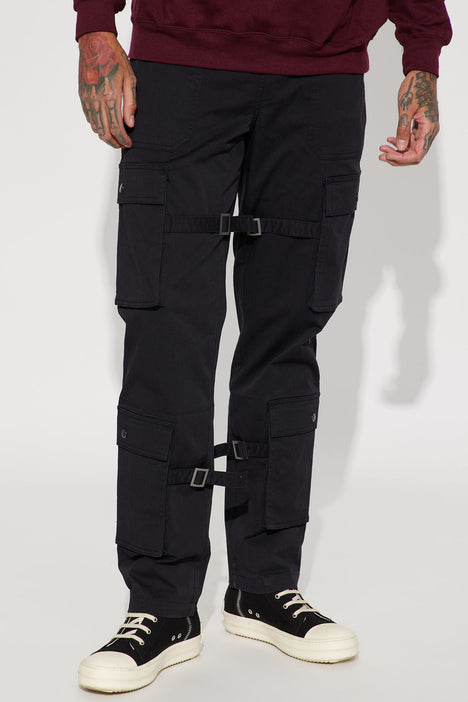 All The Time Nylon Cargo Pants - Black, Fashion Nova, Mens Pants